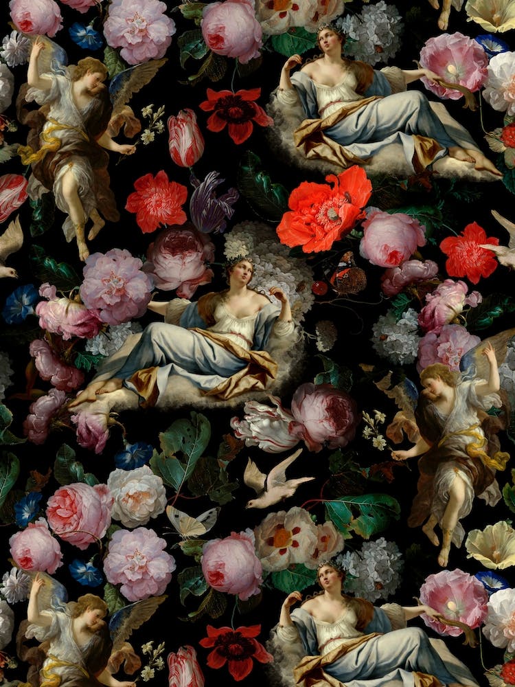 Jan Davidsz De Heem Créatures Mystiques Et Fleurs