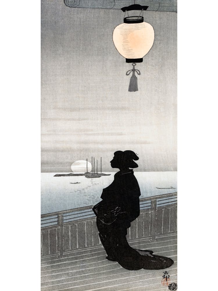 Courtesan On Porch (1900–1910), Ohara Koson