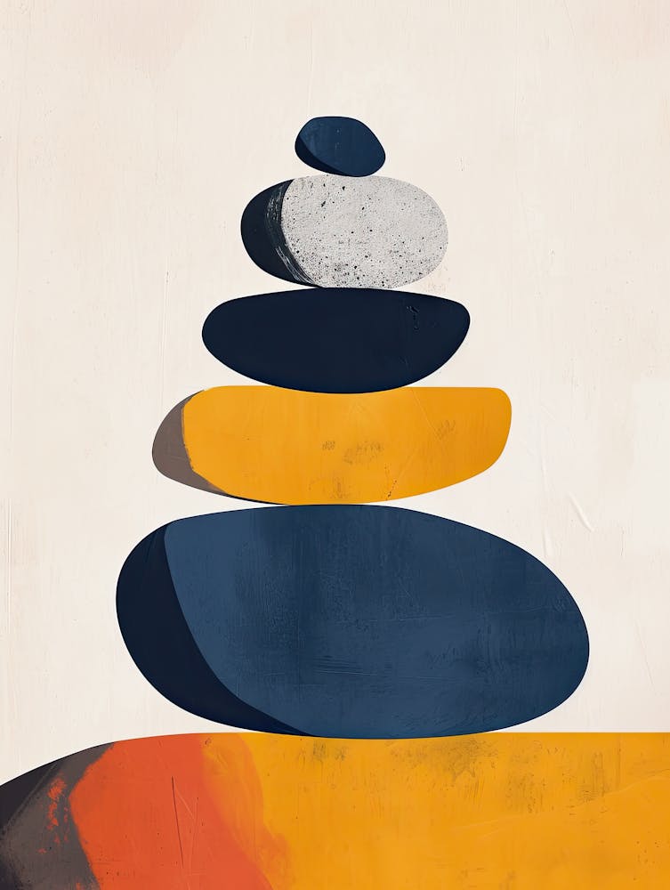 Balancing Stones, Minimalism, Mid - Centure