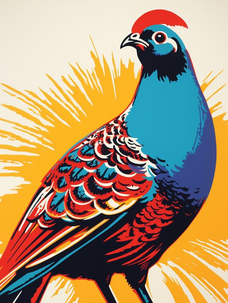 Oiseau Style Andy Warhol Faisan 6