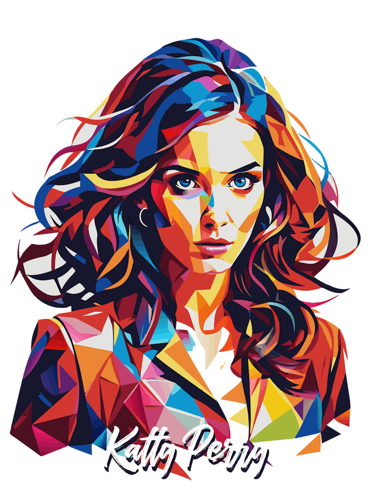 Katty Perry 02 Portrait Music Icon Style WPAP Pop Art
