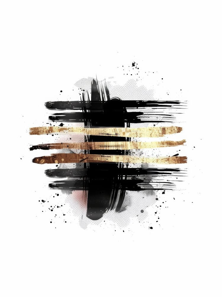 Abstract Black And Gold Painting 17