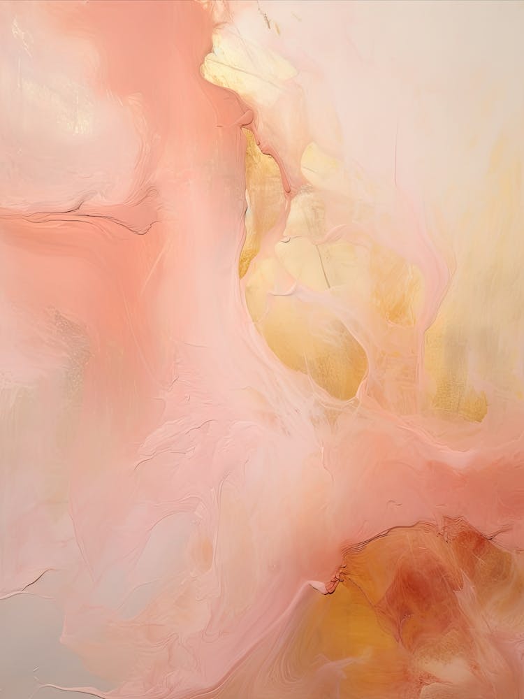 Pink And Yellow, Abstract Raw Painting 2