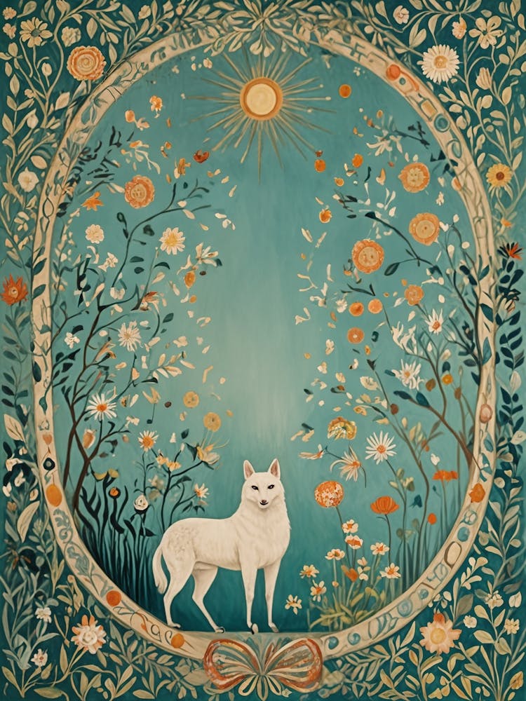 Floral White Wolf