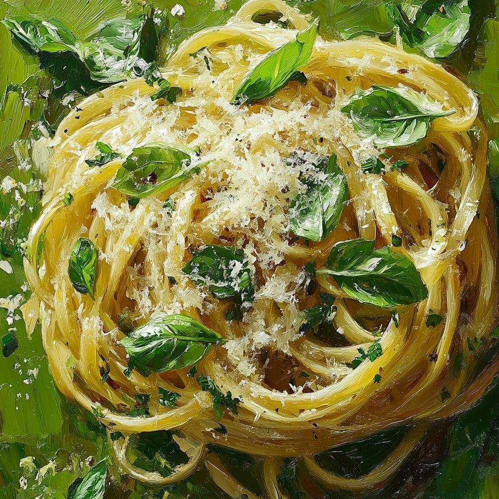 Spaghetti With Basil Art