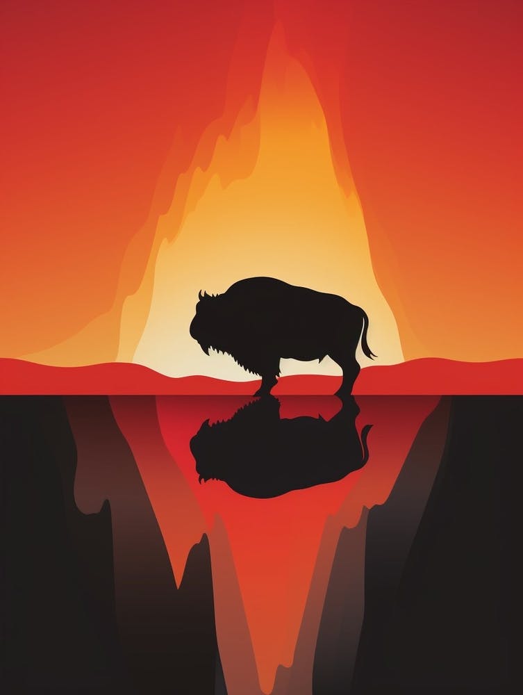 Bison Minimalist Abstract 1