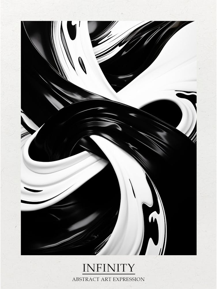 Infinity Abstract Black And White 3 Poster