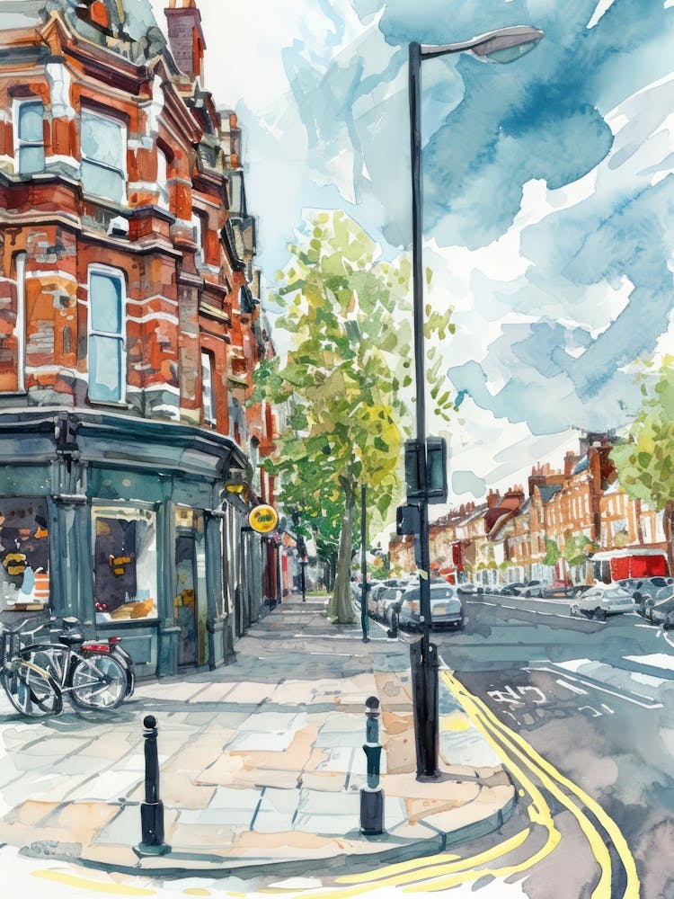 Haringey London Borough   Street Watercolour 2