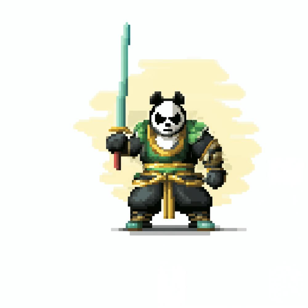 Pixel Art - Panda Monk Warrior #3