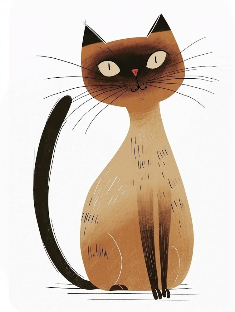 Chat Siamois Illustration Clipart 1