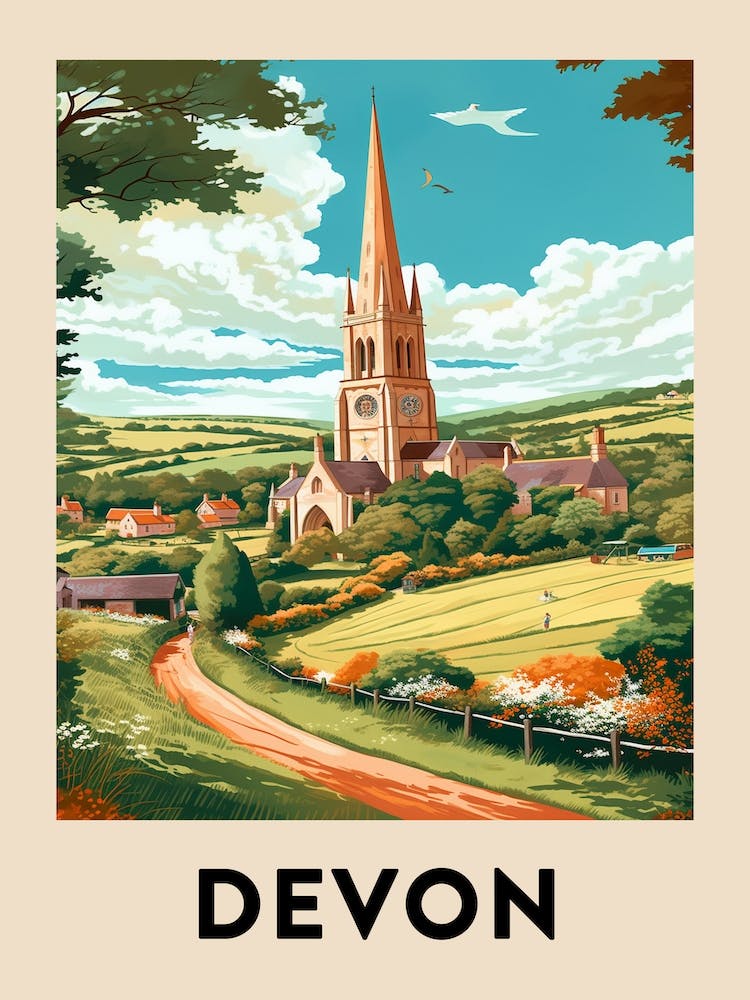 Affiche de Voyage Vintage Devon 8