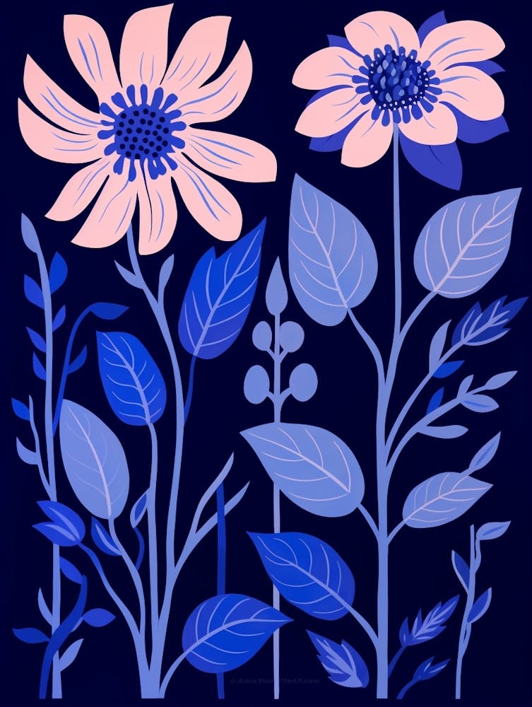 Blaue Blumenillustration Monarde 4
