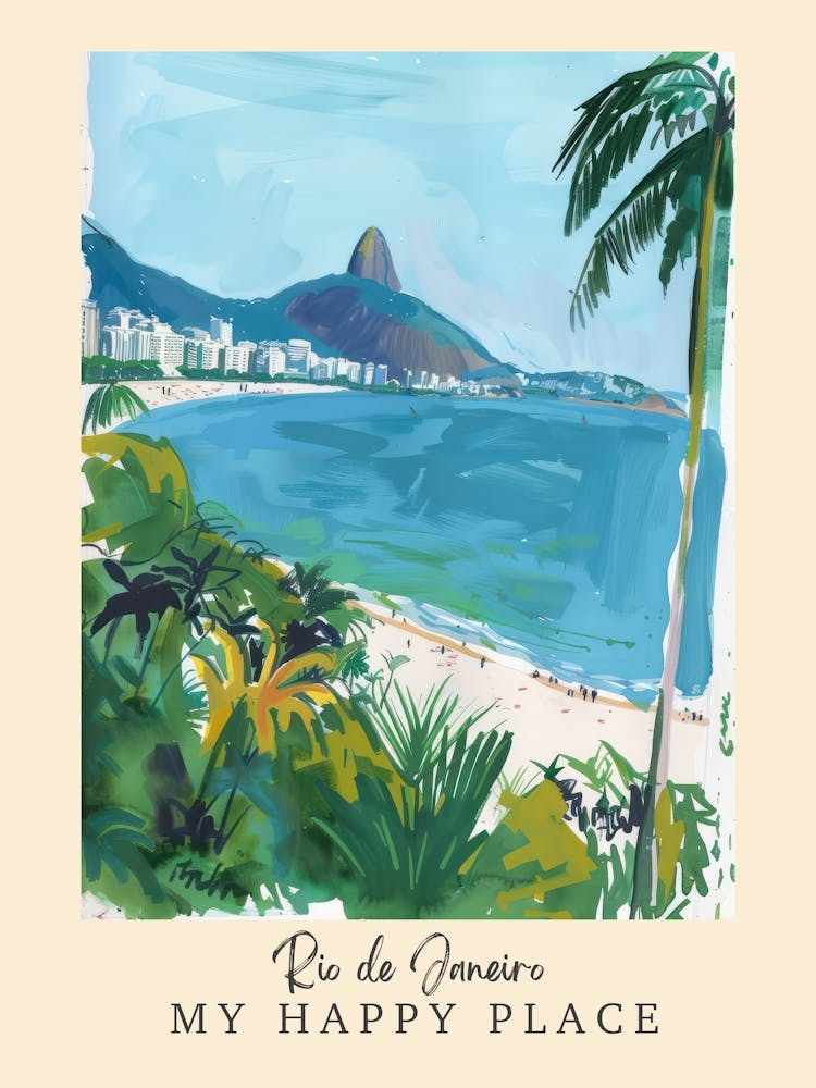 My Happy Place Rio De Janeiro 3 Travel Poster