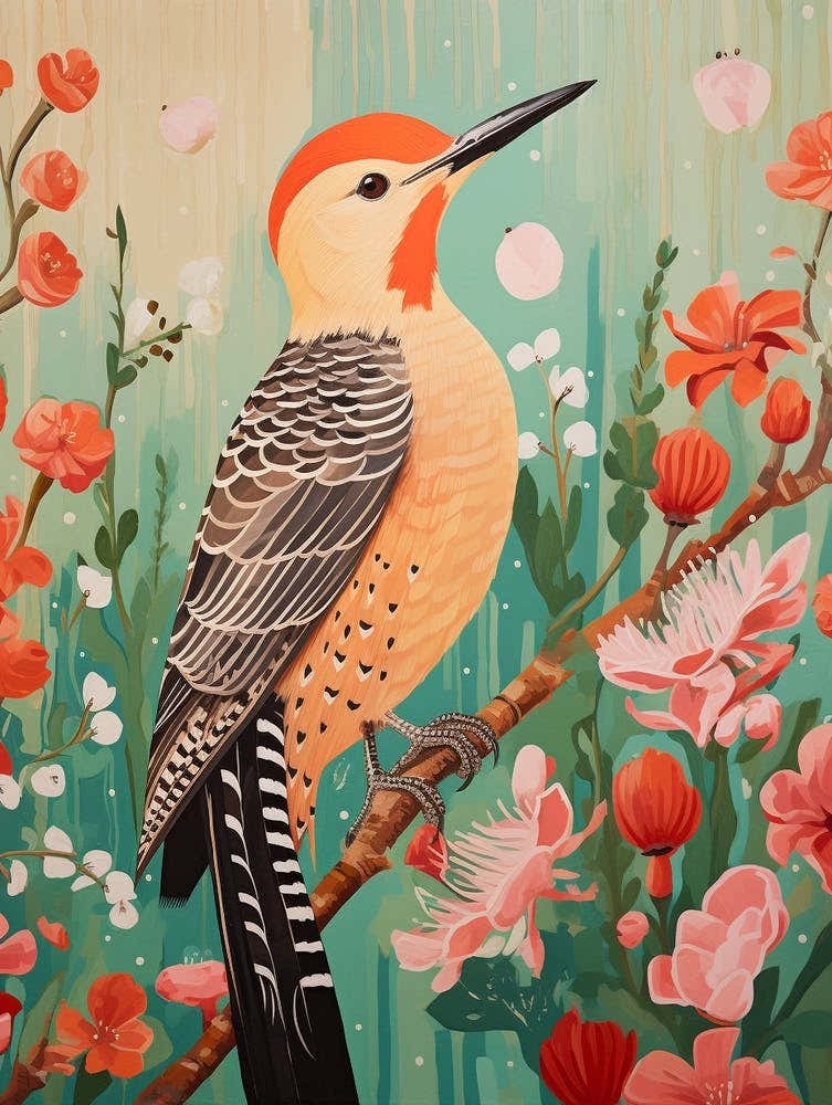 Woodpecker 3 Detailed Bird Painting