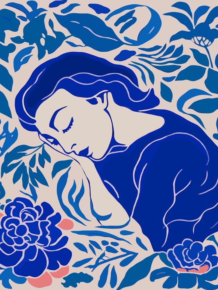 Blue Woman Silhouette 2