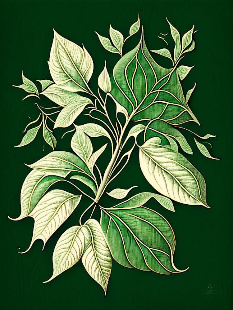Jasmine Leaf Vintage Botanical 3