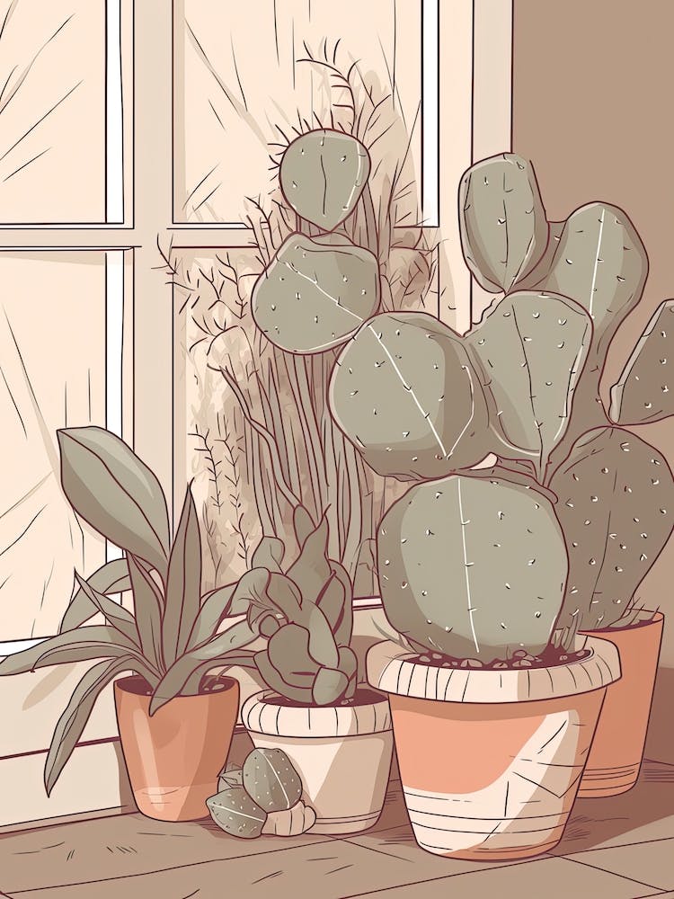 Cacti House Illustration 3