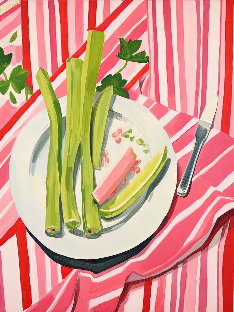 Rhubarb Fruit Summer Illustration 4