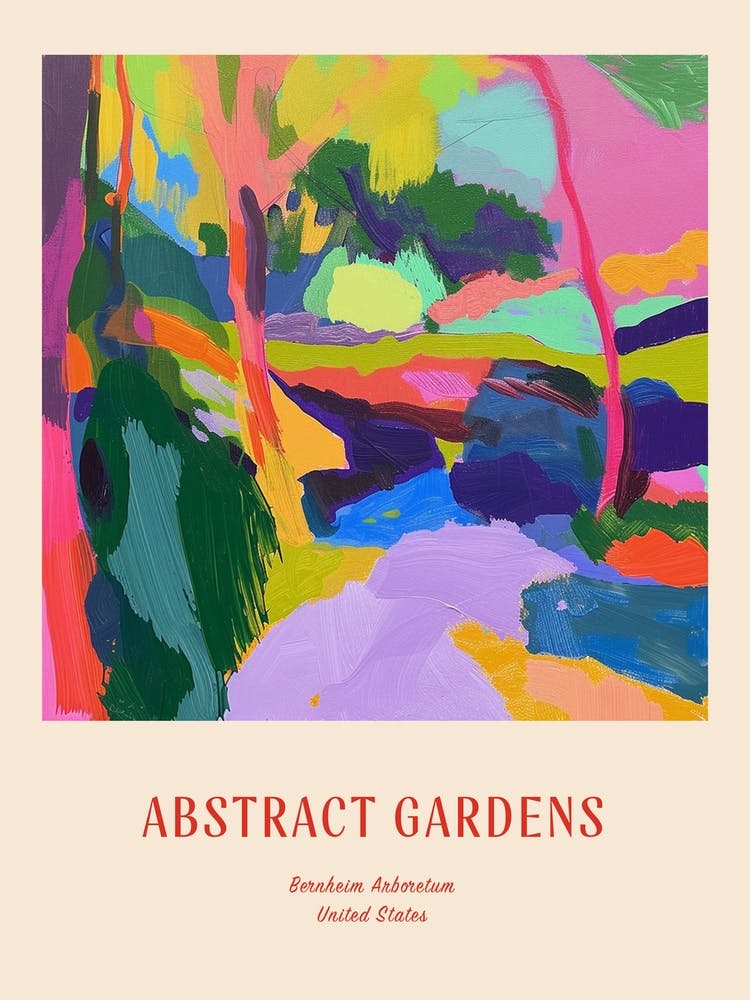 Colourful Gardens Bernheim Arboretum And Research Forest Usa 1 Red Poster