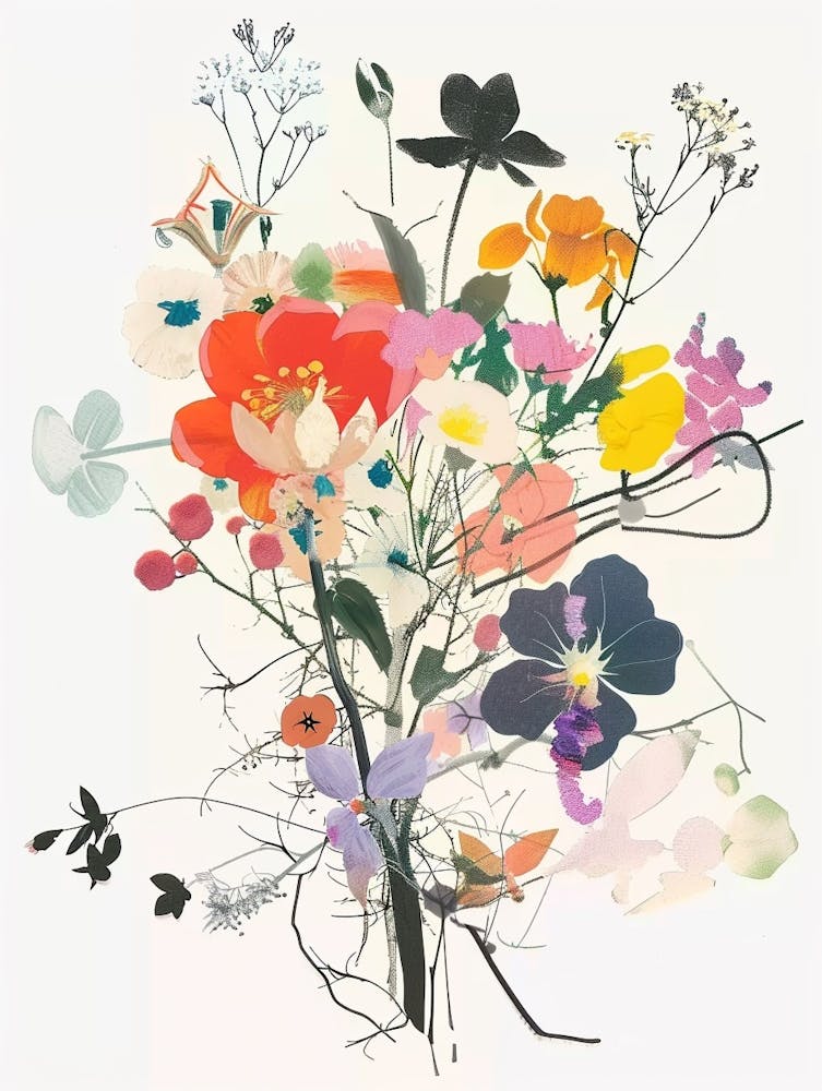 Everlasting Flower 2 Collage Flower Bouquet