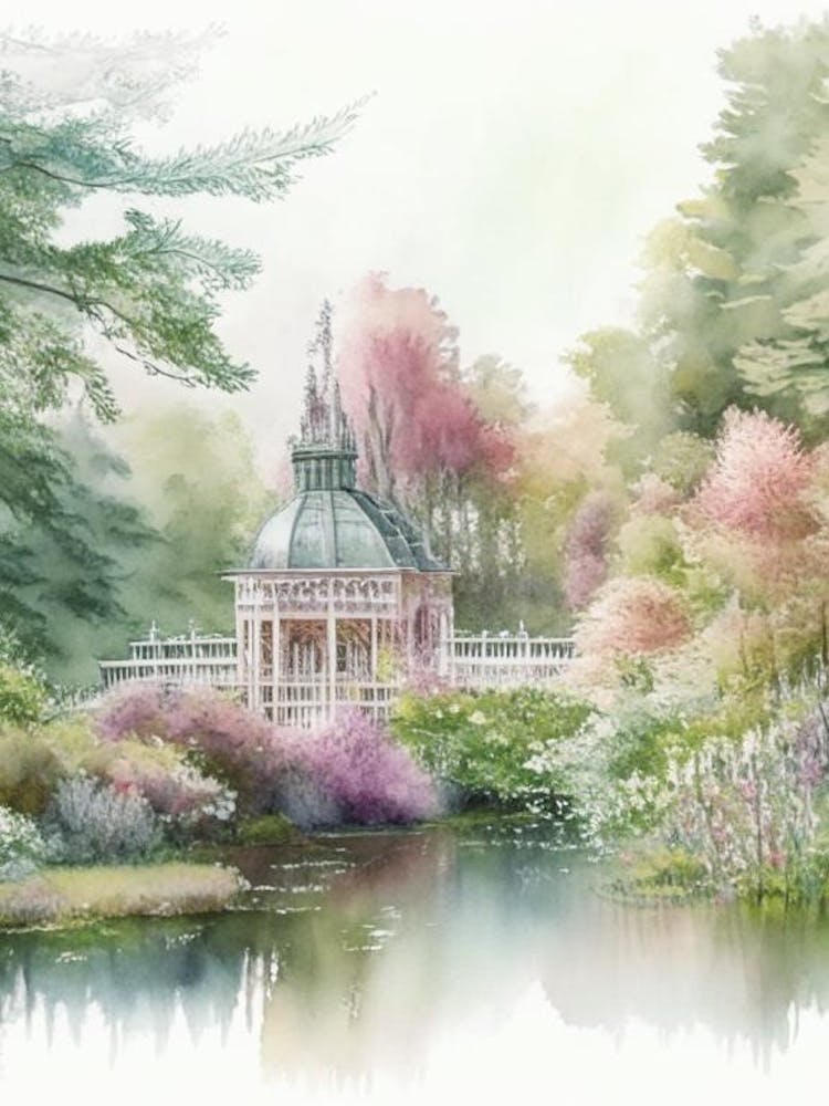 Botanischer Garten München Nymphenburg, 2, Germany Pastel Watercolour
