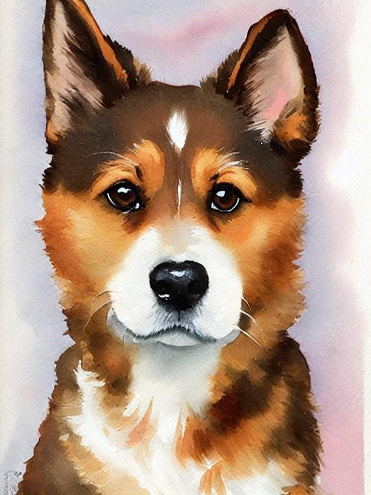 Portuguese Podengo Pequeno 2 Watercolour Dog