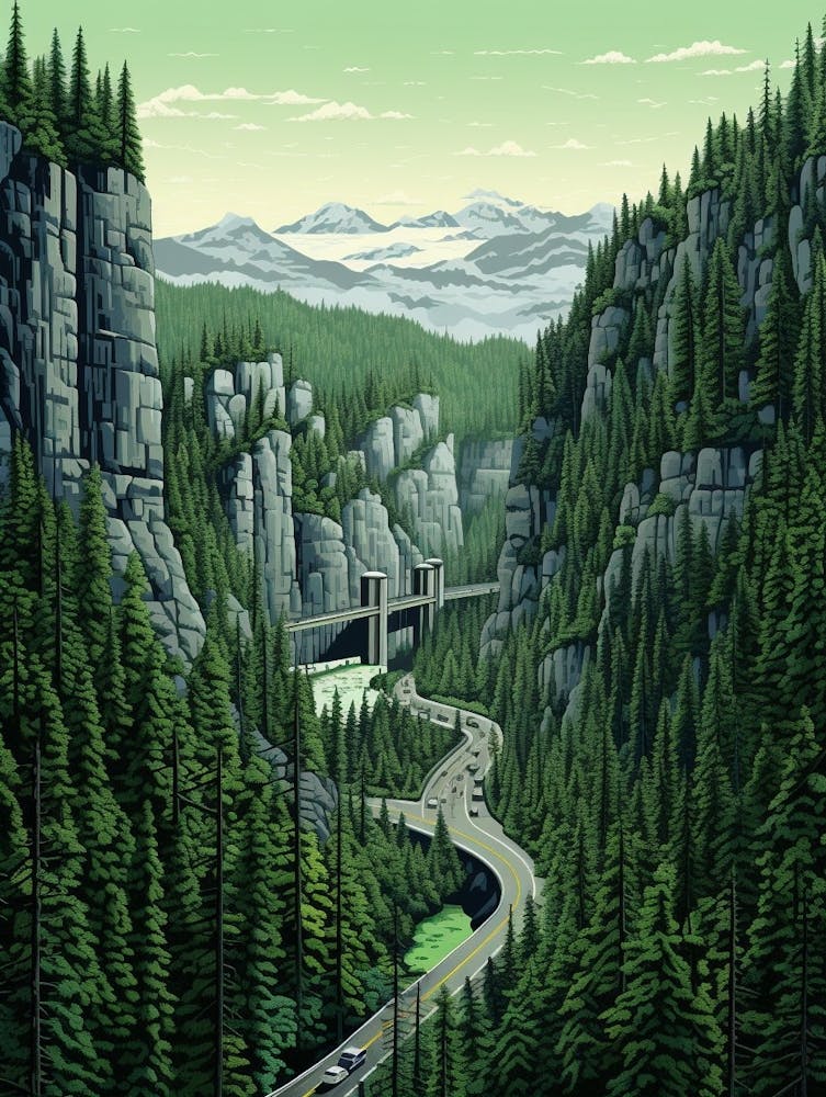 Snoqualmie Pass Retro Pop Art 22