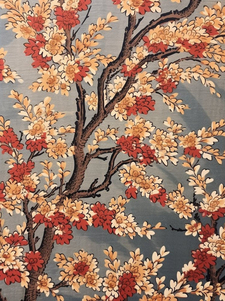 Pussywillow Vintage Autumn Tree Print 