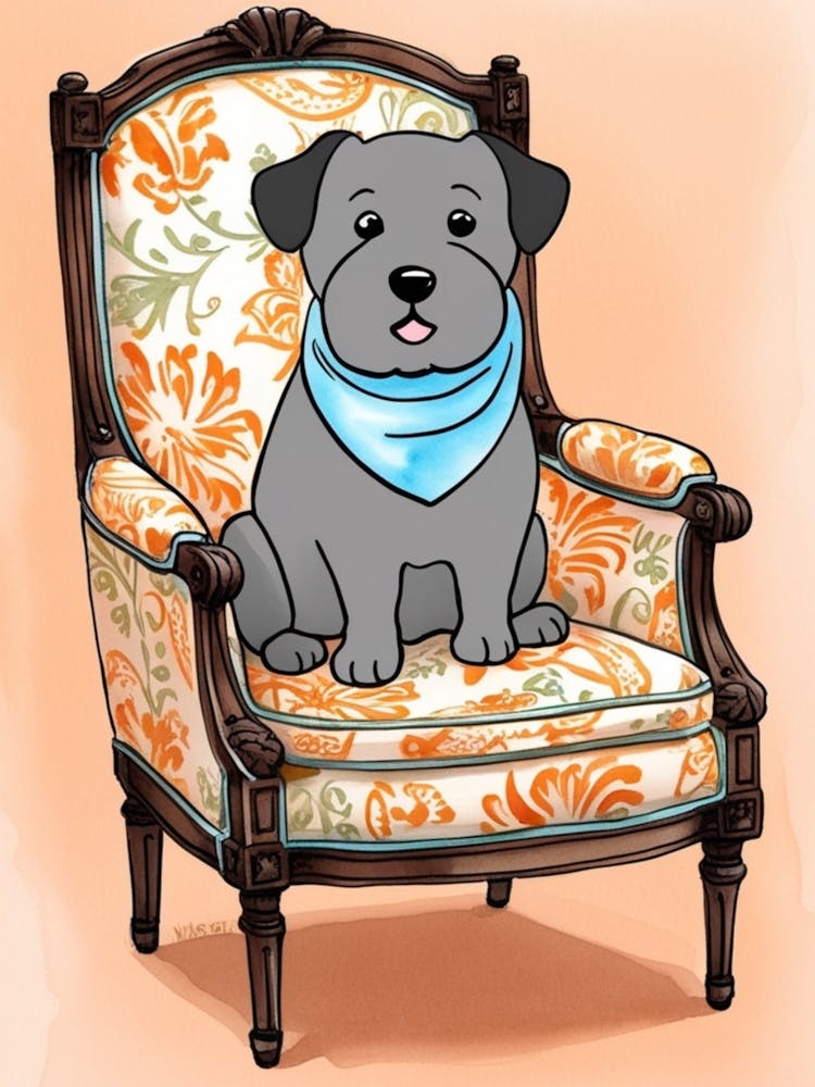 Dog Sitting In A Chair 2