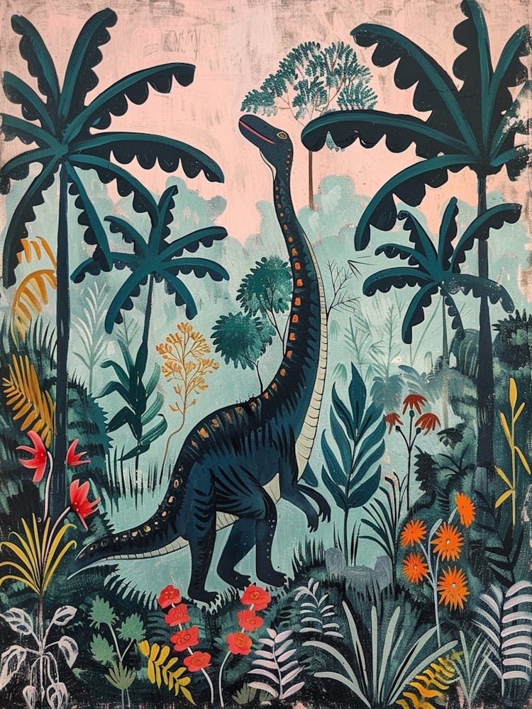 Dinosaur Impressionist Inspired Painting 3