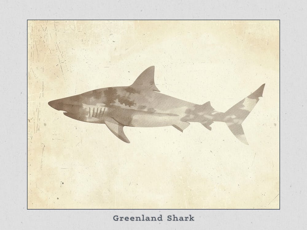 Greenland Shark Silhouette 3 Poster