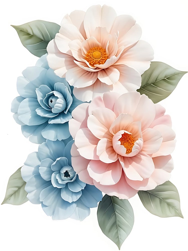 Trailing Blue Petal Design