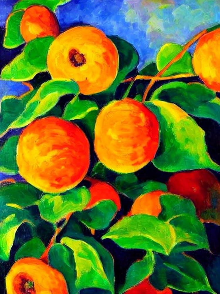 Kiwano Fruit Vibrant Matisse Inspired Painting Fruit