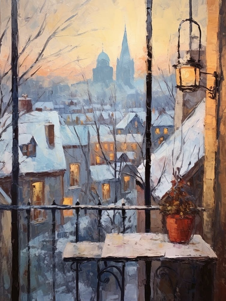 Winter Cityscape Quebec City Canada 3