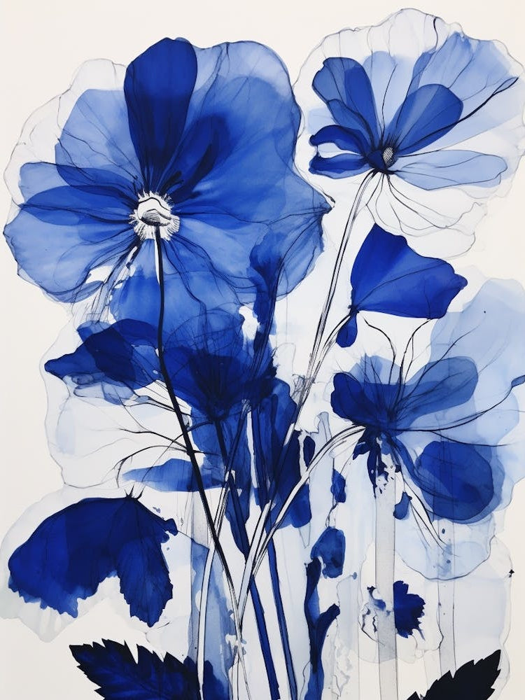 Blue Botanical Lily 4