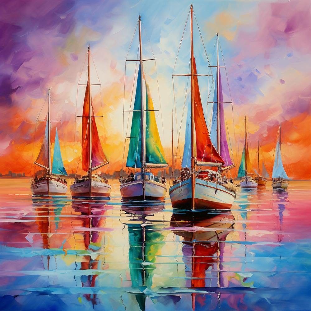 Sailboats At Sunset 8