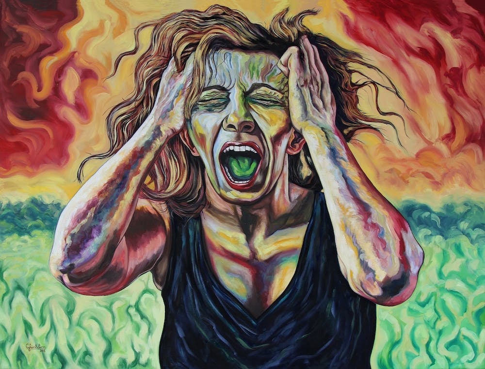 woman screaming