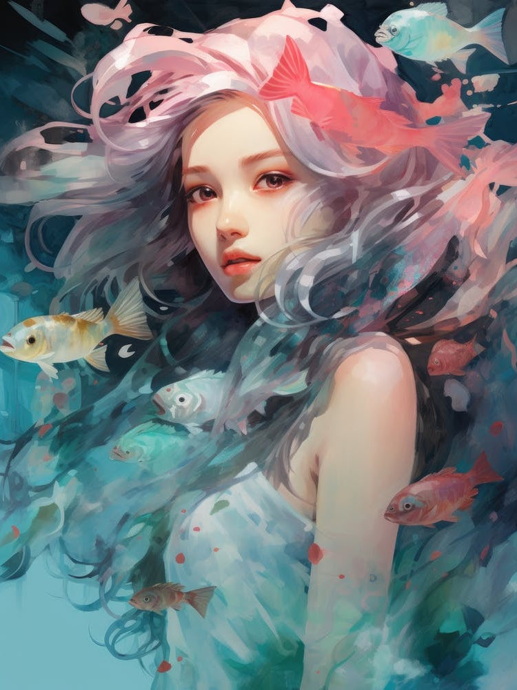Girl With Fishes 2