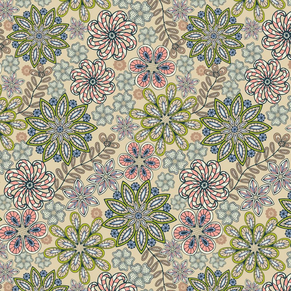 PASSEMENTERIE Lacy Bohemian Embroidery Floral in Delicate Pink Green Lavender Brown Neutral