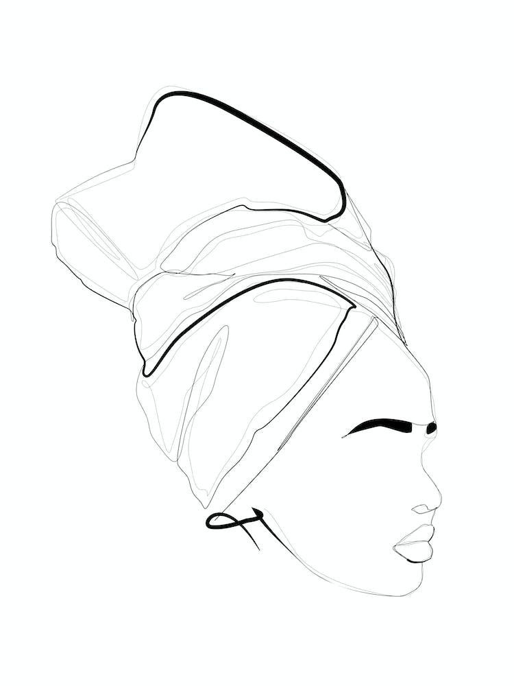 Portrait Of A  black woman with headwrap