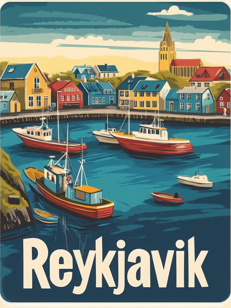 Aihrgdesign A Classic 1960s Travel Poster For Reykjavik 2