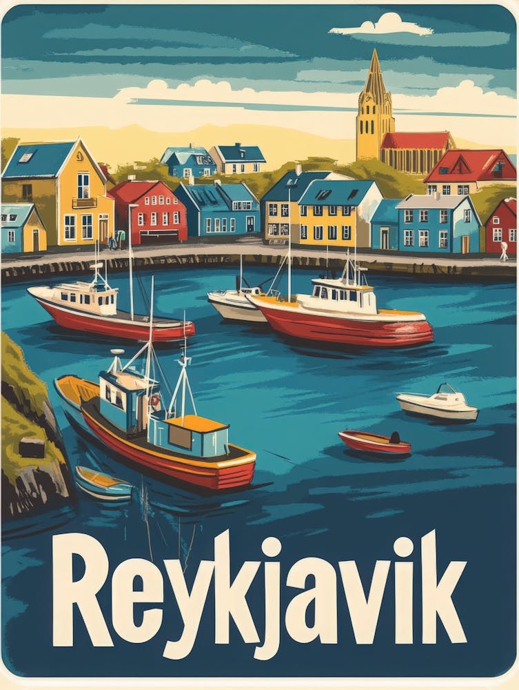Aihrgdesign A Classic 1960s Travel Poster For Reykjavik 2