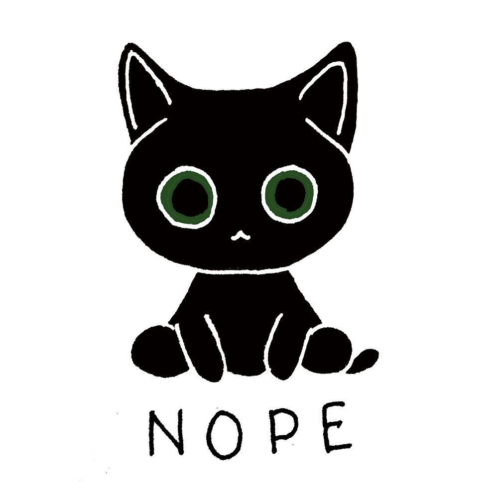 Black Cat With Green Eyes Says Nope