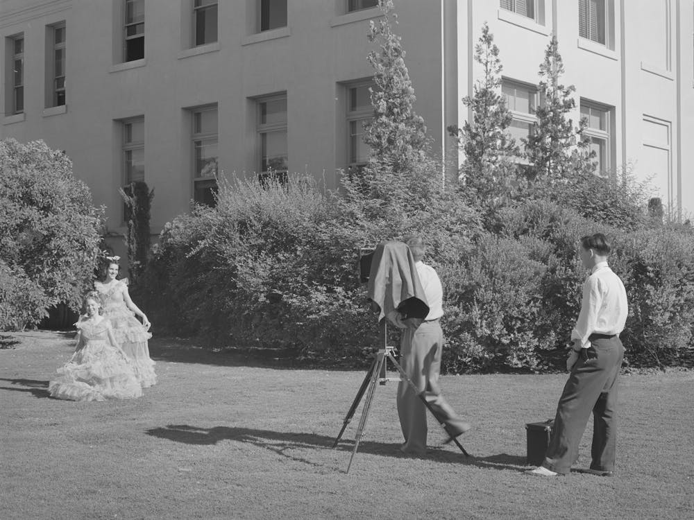 Untitled Photo, Possibly Related To Young High School Girls Being Photographed In Their Graduation Play