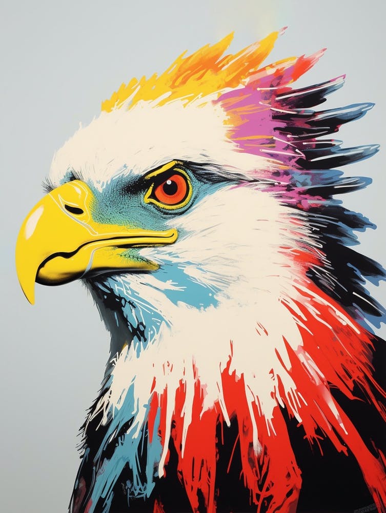 Andy Warhol Style Bird Crested Caracara 1