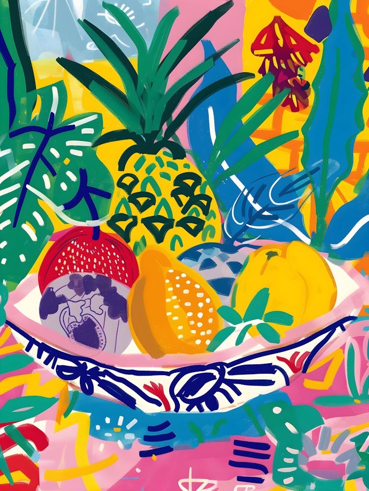 Matisse Inspired, Fruit Bowl, Fauvism Style