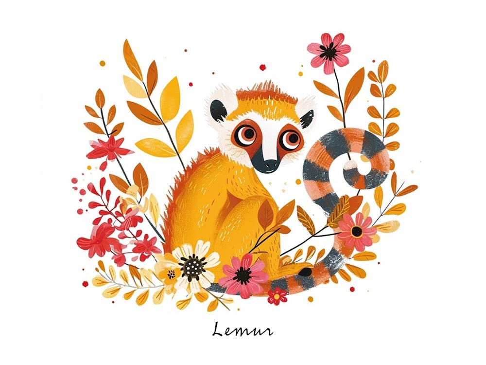 Little Floral Lemur 3 Poster