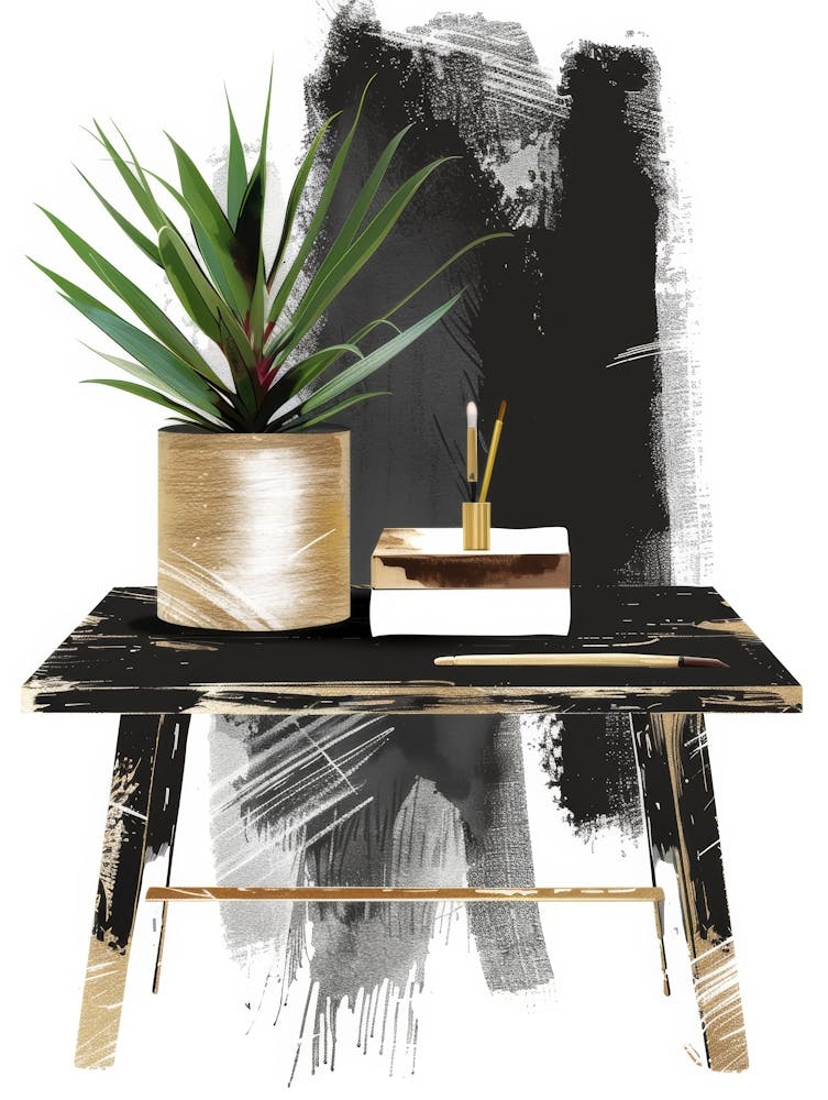Black And Gold Coffee Table