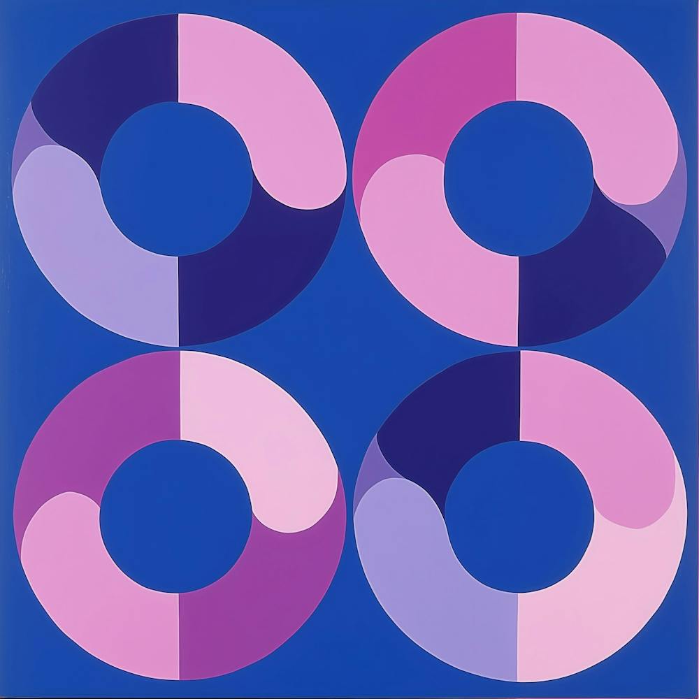 Pink, blue and violet Circles