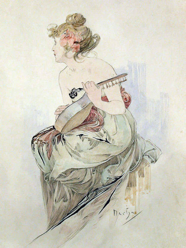 From The Frontispiece Of Le Pater, Alphonse Mucha